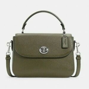 Coach Marlie Top Handle Leather Satchel/Shoulder Bag in Silver/Surplus